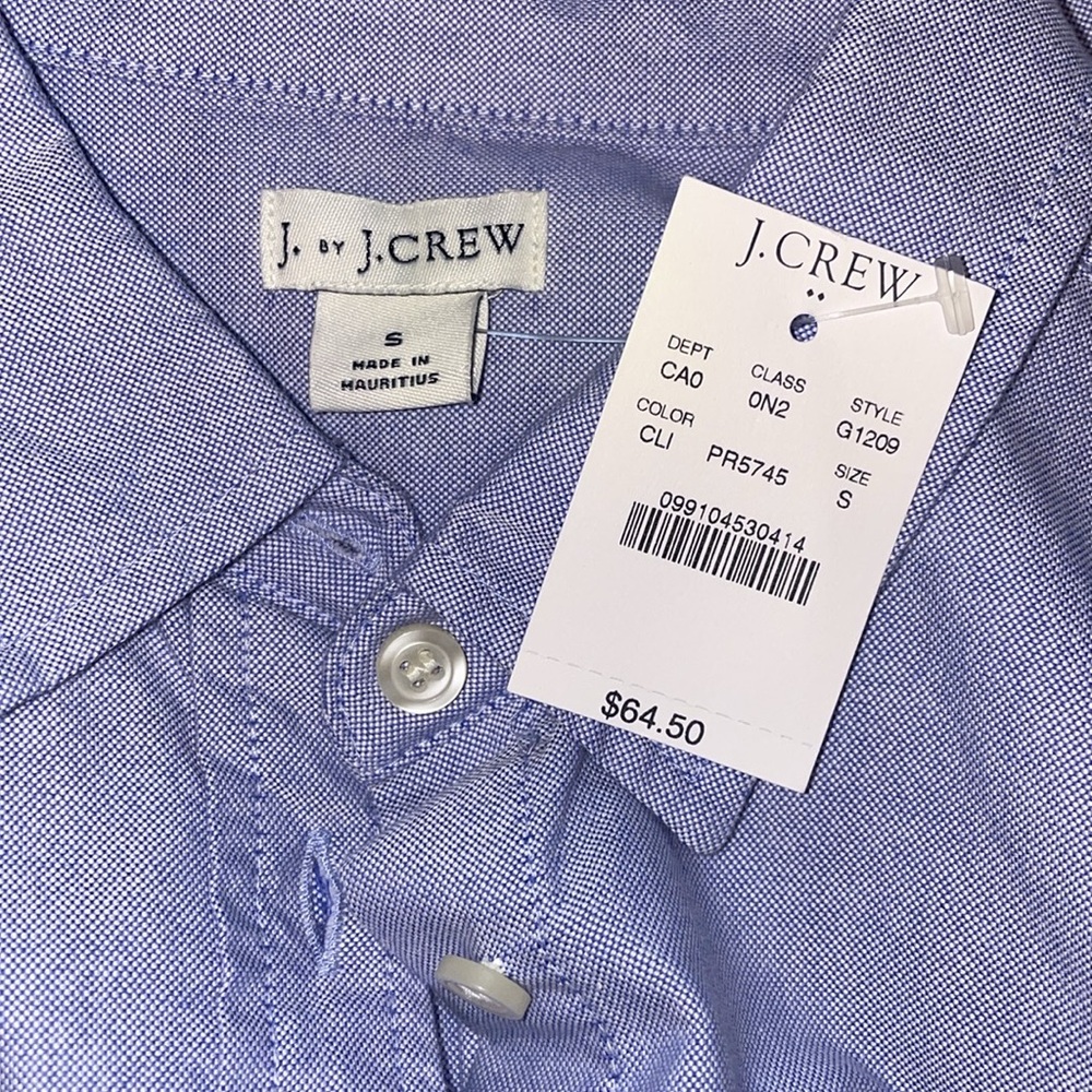 NWT JCrew Factory button-up oxford in signature fit; small; blue; g1209 - Picture 7 of 8